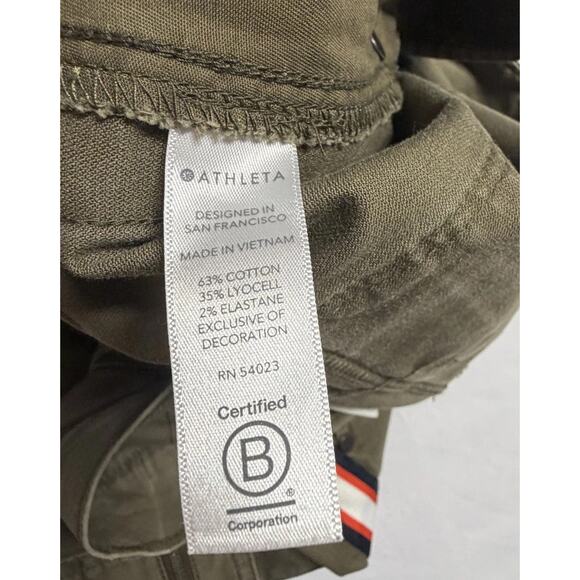 ATHLETA Women’s Summit Cargo Pant Olive Green Stripe Utility Hiking Pants Size 2 - Picture 10 of 14